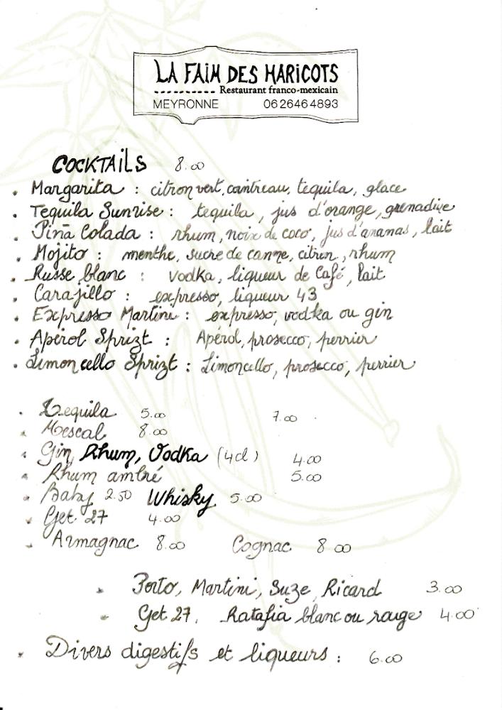 La Faim des haricots - Menu Image 1
